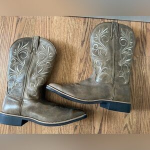 Twisted X 11” Top Hand WS Square Toe Western Boots Brown Leather size 9B